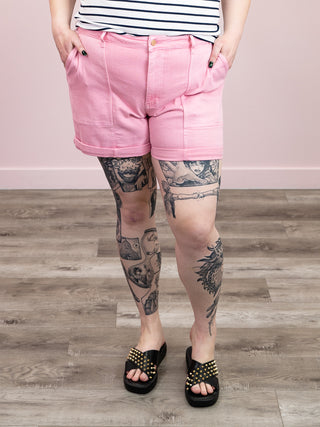 *NEW* Judy Blue | High Rise Double Cuff Short | Dusty Pink | Ollie