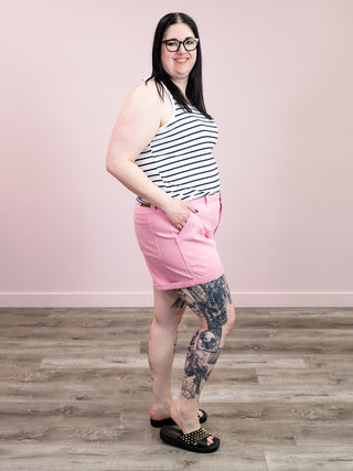 *NEW* Judy Blue | High Rise Double Cuff Short | Dusty Pink | Ollie