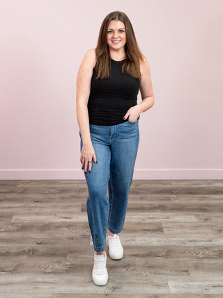 Suri Ribbed Tank Top | Black