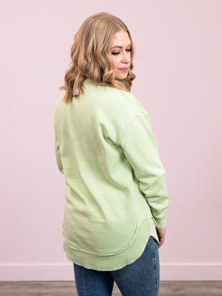 *NEW* Vintage Wash Pullover | Spring Leaf