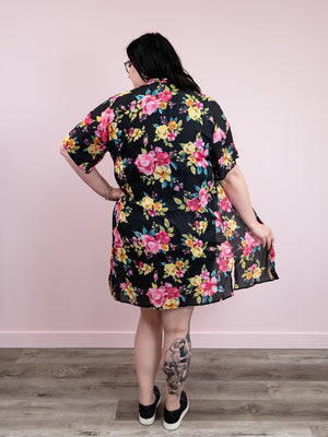 Flora | Short Sleeve Kimono Cardigan | Black