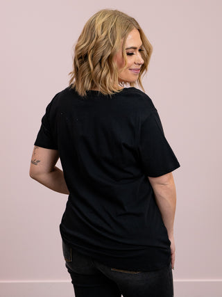 *12PM DEAL* Franklin V-Neck Tee | Black