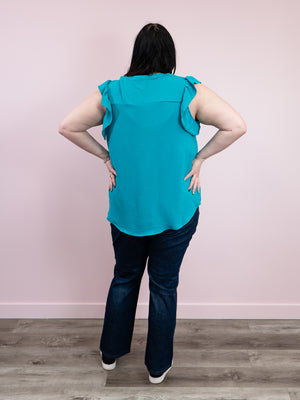 Love In The Villa Top | Light Teal