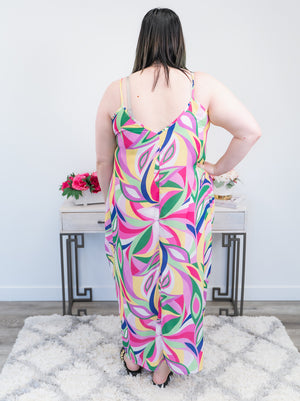 *FINAL SALE* Forever in Vacation Mode | Print Maxi Dress | Fuchsia Tropicana