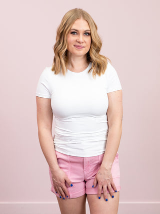 Second Skin | Roxi Short Sleeve Top | White