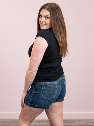 *NEW* Second Skin | Tiara Cap Sleeve Top | Black