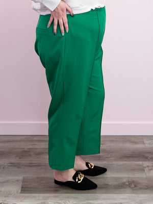 DEX | Paris Cropped Pintuck Pants | Emerald