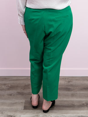 DEX | Paris Cropped Pintuck Pants | Emerald
