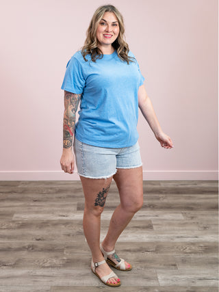 *NEW* Next Level Boyfriend Tee | Heather Ocean Blue