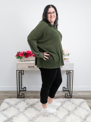 Before You Loved Me Poncho Top | Olive