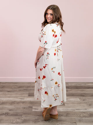 Room 34 | Harvest Bloom Short Sleeve Maxi Dress | Mix Floral