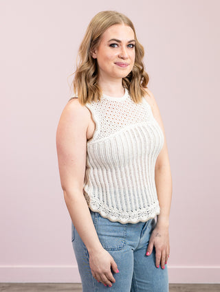 DEX | Sofia Sweater Tank | Vintage Ivory & Stone