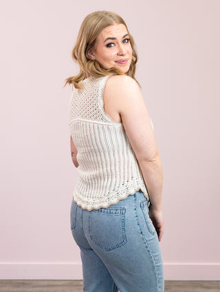 DEX | Sofia Sweater Tank | Vintage Ivory & Stone