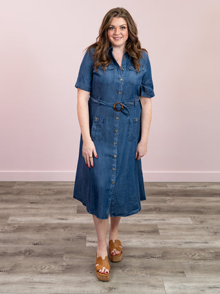 utility midi pocket dress Utility Midi Pocket Dress