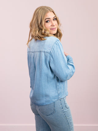 *NEW* Room 34 | Wildwood Lightweight Denim Shirt | Mid Blue Wash