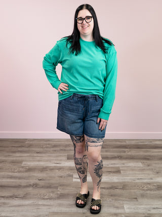 *NEW* Corrine Ribbed Pullover Top | Emerald