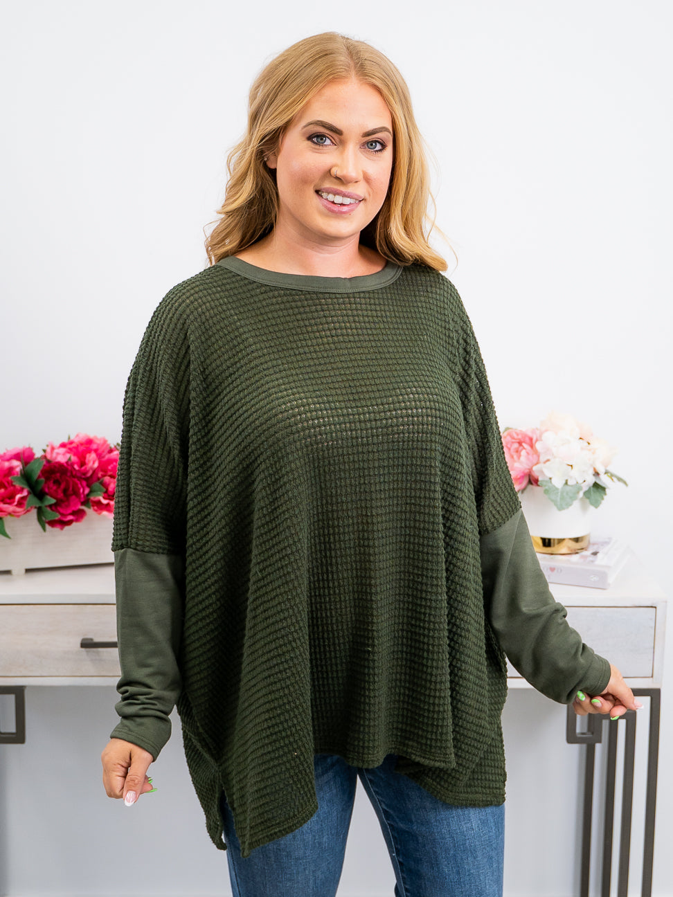 Before You Loved Me Poncho Top | Olive