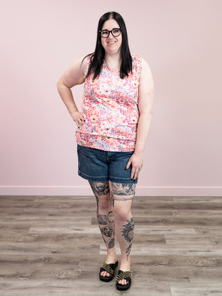 Ava Tank | Coral Sunset Floral