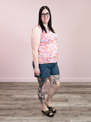 Ava Tank | Coral Sunset Floral