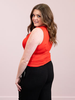 *NEW* DEX | Marnie Shirred Detail Tank | Bright Cherry