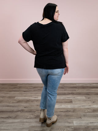 *12PM DEAL* Franklin V-Neck Tee | Black