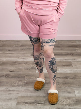 *NEW* French Terry Stevie Shorts | Dusty Pink