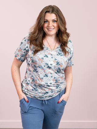 Chloe Cozy Tee | Ditsy Blush Floral