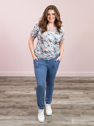 Chloe Cozy Tee | Ditsy Blush Floral