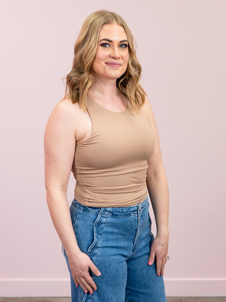 *NEW* Second Skin | Maria Tank Top w/ Bra Cups | Almond