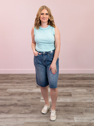 *NEW* Morgan Micro Striped Tank | Turquoise