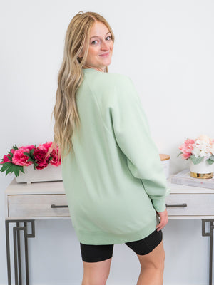 *FINAL SALE* Brunette The Label | NYBF Crew | NATURAL | Sage Green