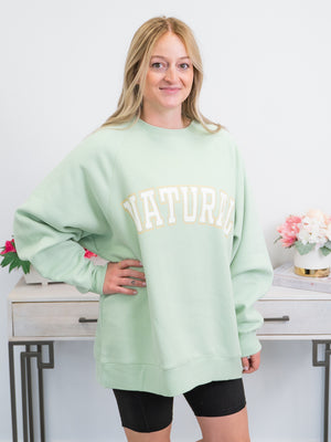 *FINAL SALE* Brunette The Label | NYBF Crew | NATURAL | Sage Green