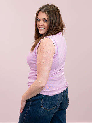 *NEW* Morgan Micro Striped Tank | Orchid