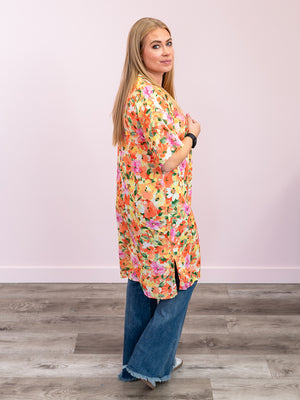 Flora | Short Sleeve Kimono Cardigan | Multi