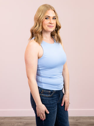 *NEW* Second Skin | Maria Tank Top w/ Bra Cups | Perri Blue