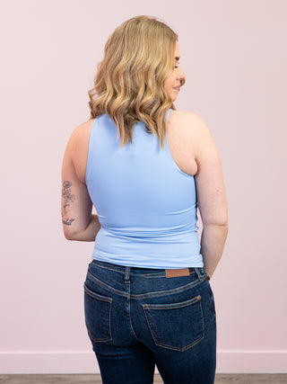 *NEW* Second Skin | Maria Tank Top w/ Bra Cups | Perri Blue
