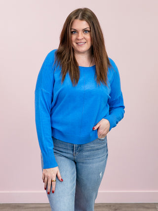 *NEW* Chelsea Round Neck Sweater | Marlin Blue