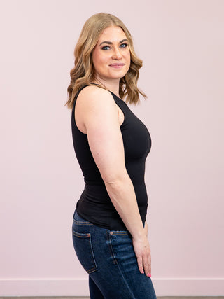 *NEW* Second Skin | Maria Tank Top w/ Bra Cups | Black