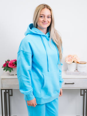 *FINAL SALE* Brunette The Label | Big Sister Hoodie | Babes Supporting Babes | Mediterranean Blue