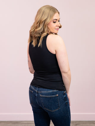 *NEW* Second Skin | Maria Tank Top w/ Bra Cups | Black