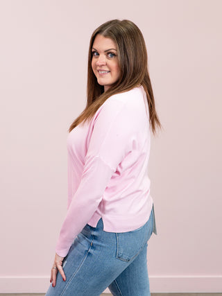 *NEW* Chelsea Round Neck Sweater | Pink Lemonade