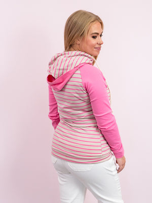 Ampersand | Doublehood Sweatshirt | Flamingo Stripe
