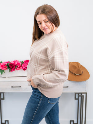 The Chilton Plaid Sweater | Taupe