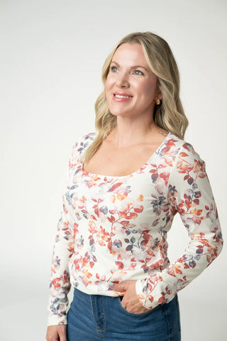 *NEW* Alyssa Long Sleeve Top | Autumn Watercolour