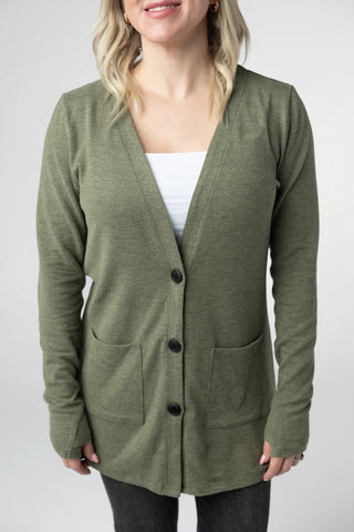 *NEW* Cori Cardigan | Heathered Olive