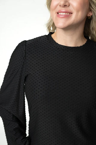 *NEW* Miranda Dot Long Sleeve Top | Black