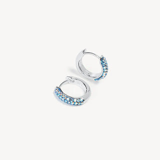 Hillberg & Berk | Always On Sparkle Hoop Earrings | Denim