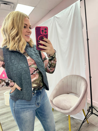 Fernie Quilted Vest | Charcoal