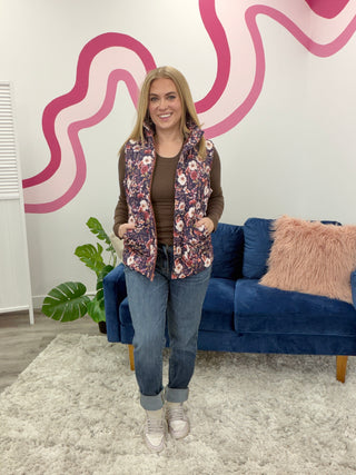 *NEW* Remy Zip Up Vest | Blushwood Floral