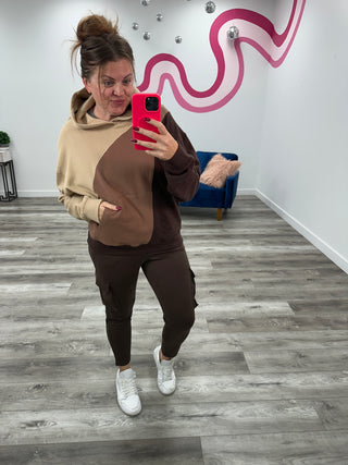 Woodstock Color Fade Stripe Hoodie | Brown Combo